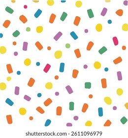Colorful Confetti Geometric Lines Vector Pattern.Modern basic shapes set 
