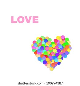 Colorful Confetti Heart. Vector