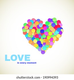 Colorful Confetti Heart. Vector