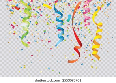 Colorful confetti holiday background vector , graphic elements for design during holidays, new year, birthday