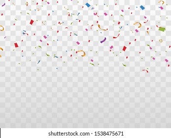 Colorful confetti  isolated. Festive background vector. Happy Birthday. Holiday.