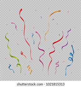 Colorful confetti isolated. Festive vector background