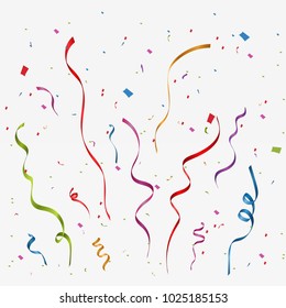 Colorful confetti isolated. Festive vector background