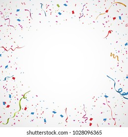 Colorful confetti isolated. Festive vector background