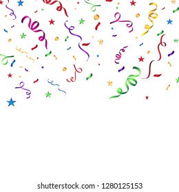 Colorful confetti isolated. Festive vector background