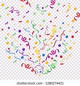 Colorful confetti isolated. festive vector background