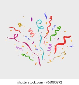 Colorful confetti isolated. Festive vector background - Shutterstock ID 766080292