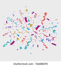 Colorful confetti isolated. Festive vector background