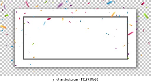 Colorful confetti, isolated on transparent background