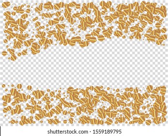 Colorful confetti isolated on transparent background. Fresh particles. Vector illustration. EPS10. Golden falling, abstract, creative circles for birthday celebrate, party or event.