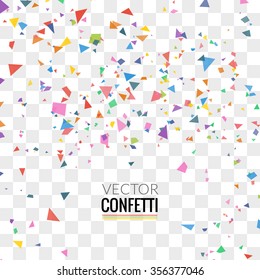 Colorful Confetti isolated on Transparent square Background. Christmas, Birthday, Anniversary Party Concept. Confetti explosion