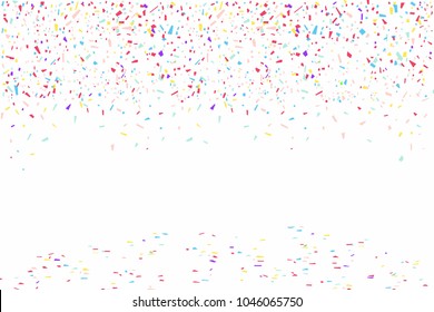 Colorful confetti isolated on white background