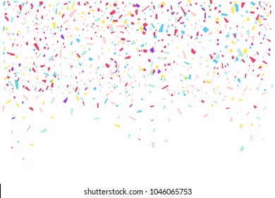 Colorful Confetti Isolated On White Background