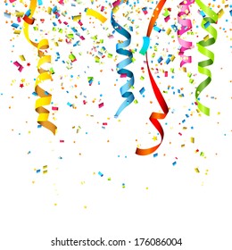 Colorful confetti isolated on white background