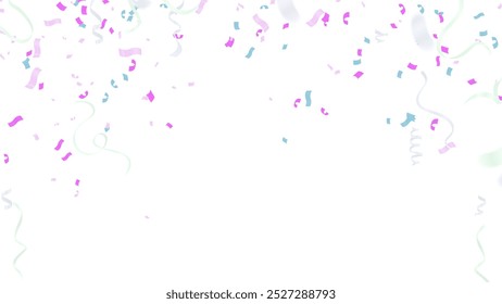 Colorful confetti isolated on white background , Sale Golden Foil Texture. Childrens Foil Confetti Border.