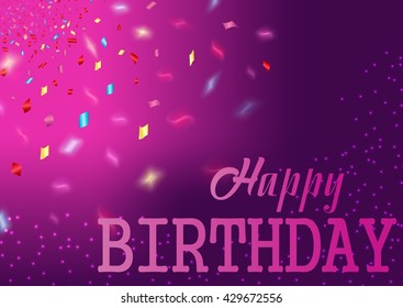 Colorful confetti on purple background.Vector