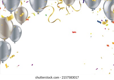 Colorful Confetti On Transparent Background. Celebration