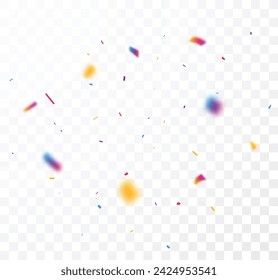 Colorful confetti on transparent background