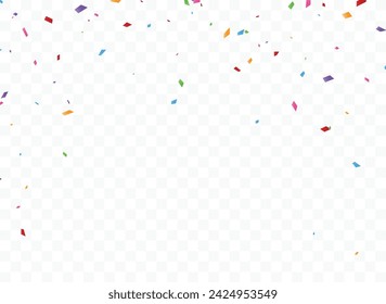 Colorful confetti on transparent background