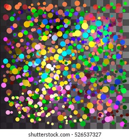 Colorful  confetti on a transparent background