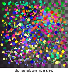 Colorful  confetti on a transparent background