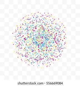 Colorful Confetti On Transparent Background. Vector