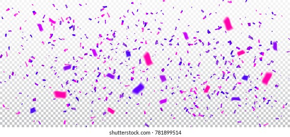 colorful confetti on transperent background.