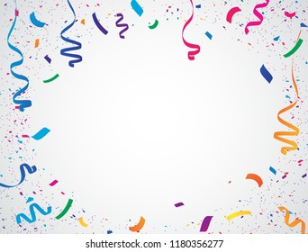 Colorful confetti on a white background. Vector Festive Celebration