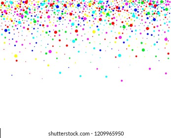 Colorful confetti on white background. Abstract background with falling confetti. Vector illustration.