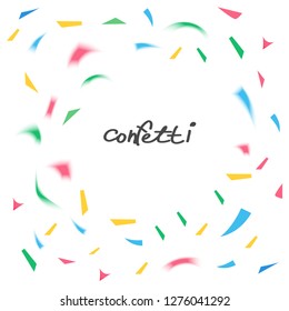 Colorful Confetti on White background. Christmas, Birthday, Anniversary Party Concept. Vector Illustration. - Vector