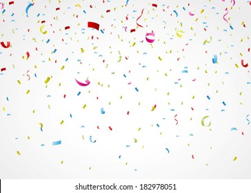 colorful confetti on white background 