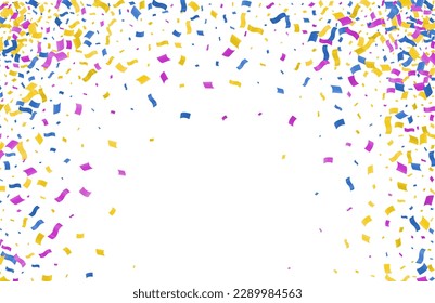 Colorful confetti on white background. Vector illustration. Eps 10.