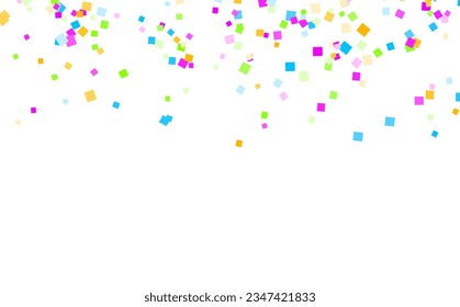 colorful confetti on white background