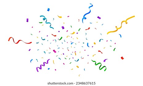 Colorful confetti on white background isolated. Vector illustration