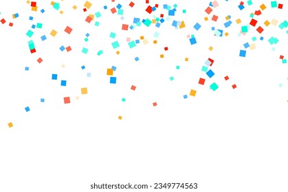 colorful confetti on white background