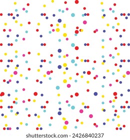 Colorful confetti on white background. Seamless pattern.