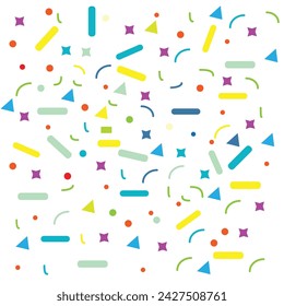 Colorful confetti on a white background. Vector illustration. Eps 10