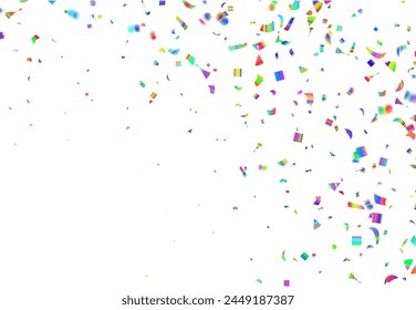 Colorful confetti on white background. Vector illustration. Holiday decoration.
