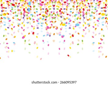 colorful confetti on white background 