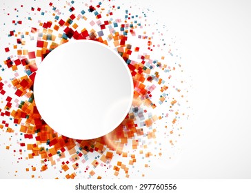 Colorful confetti on white background with great light. Vector