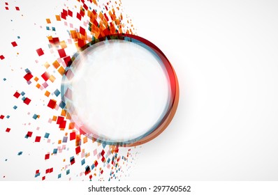 Colorful confetti on white background with great light. Vector