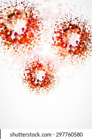 Colorful confetti on white background with great light. Vector