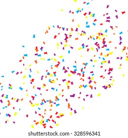 Colorful Confetti On White Background. Vector Illustration.
