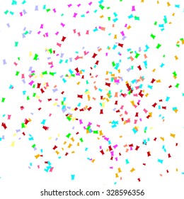 Colorful Confetti On White Background. Vector Illustration.