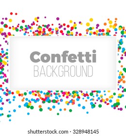 Colorful Confetti On White Background. Vector Illustration.