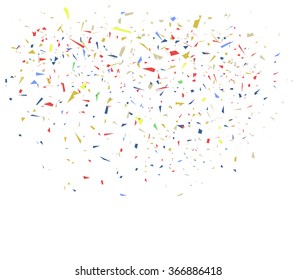 Colorful confetti on white background 