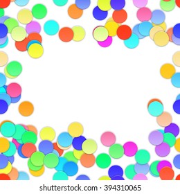 Colorful Confetti on white background. Vector illustration