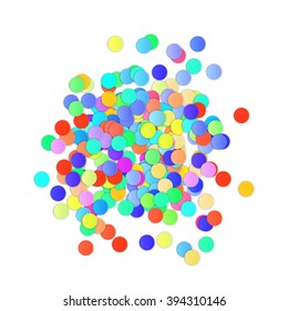 Colorful Confetti on white background. Vector illustration