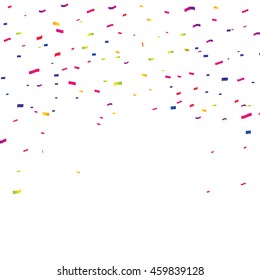 Colorful confetti on white background