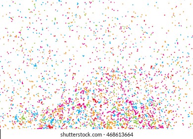 Colorful confetti on white background. 